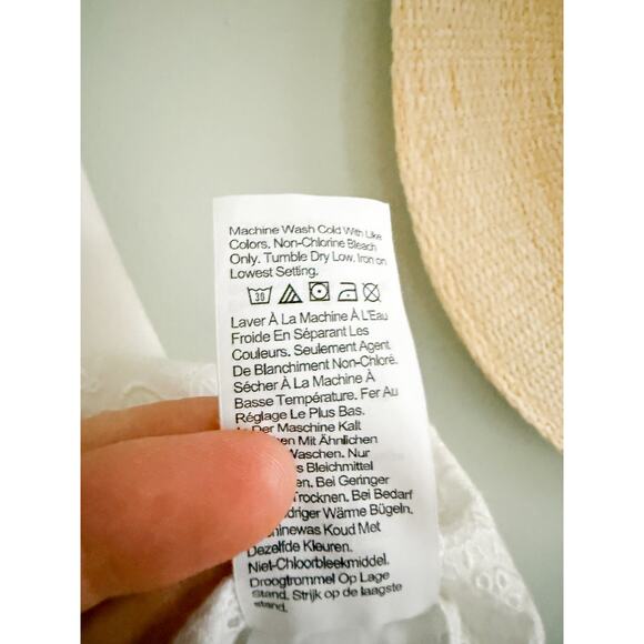 Madewell | NWT Embroidered Scalloped Tank in White | Sz XS - Picture 9 of 12